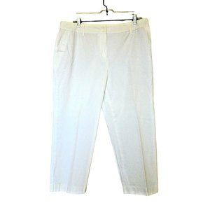 Kenneth Cole Unlisted Cropped Pants 14 White Capri Cotton Blend